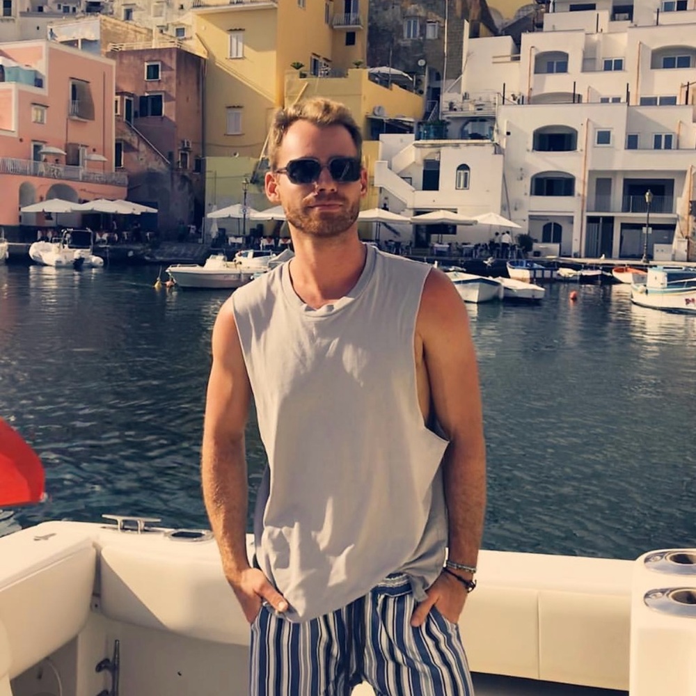 Linen Pantalaccio in Blue/White Stripes